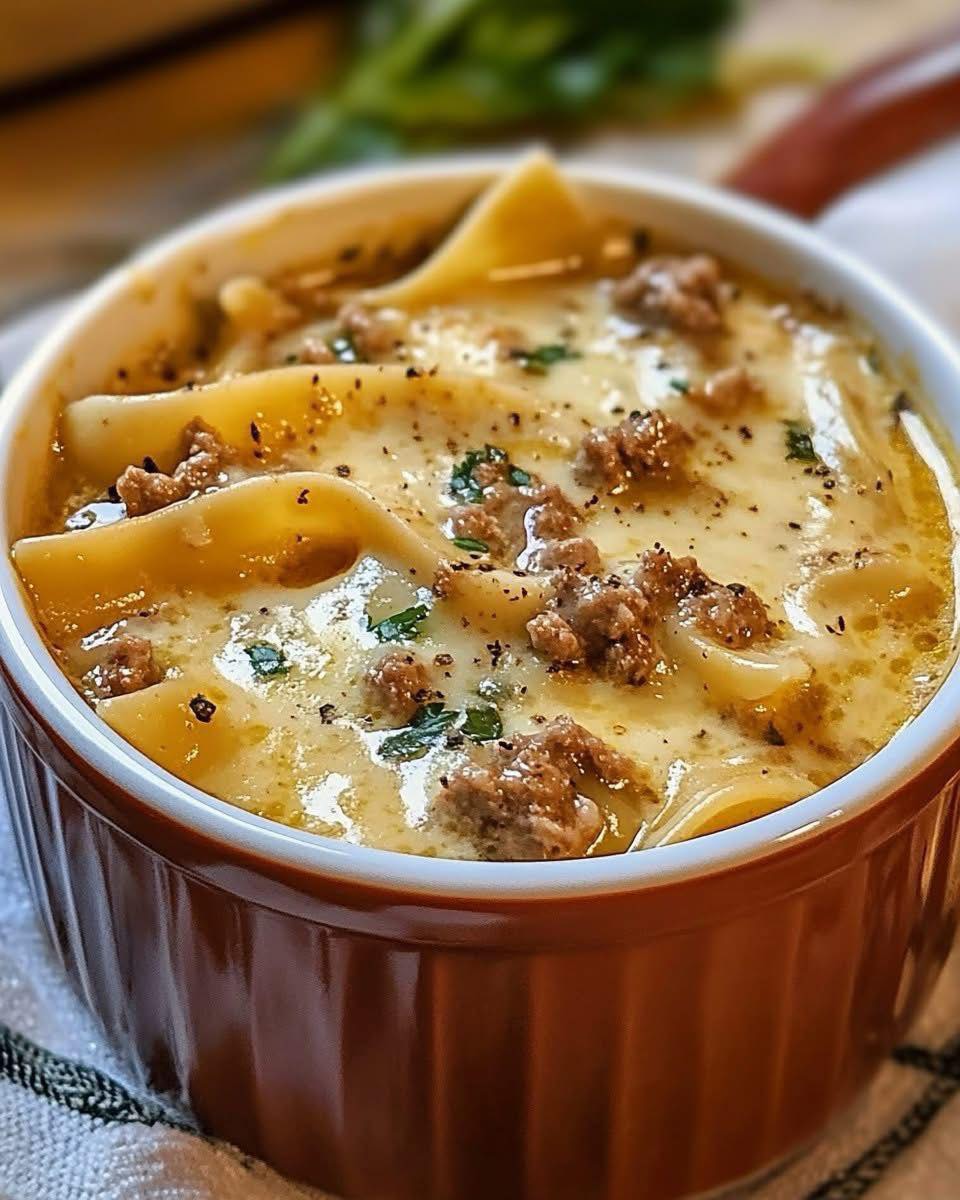 Creamy Alfredo Lasagna Soup