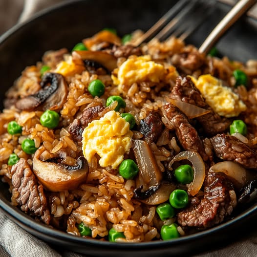 Quick & Flavorful Onion Beef Fried Rice